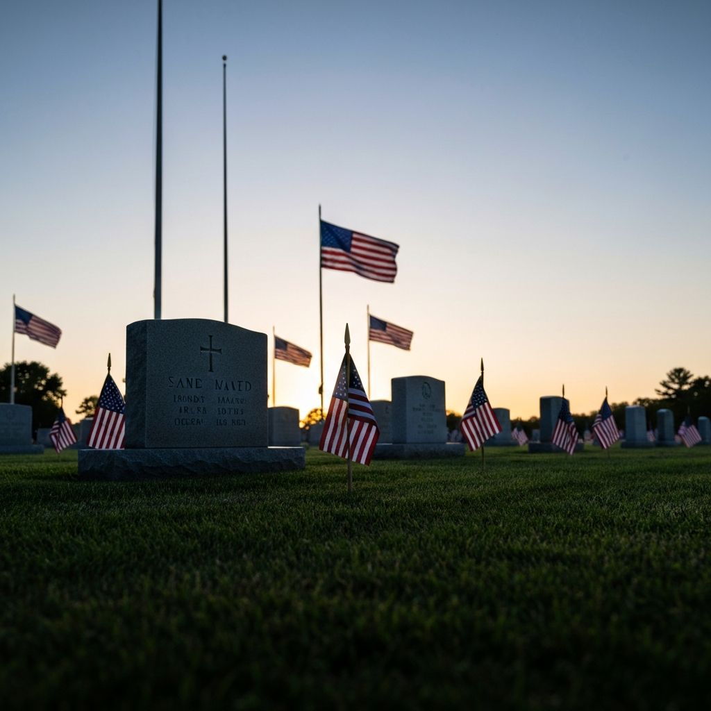 American flags honoring fallen heroes on Memorial Day