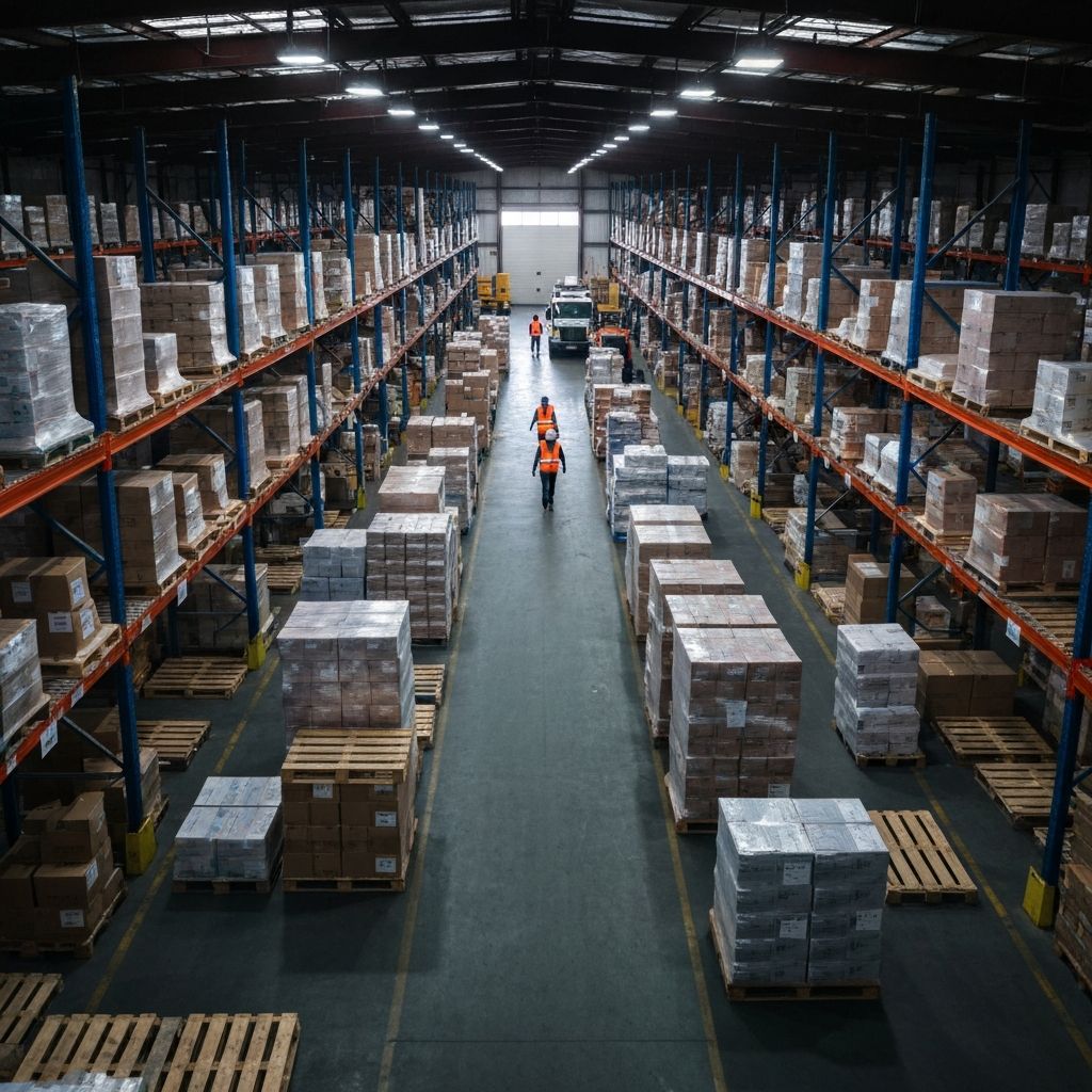 Disorganized warehouse showing need for automation